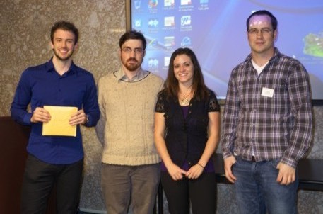 Carleton University scholarship and book award recipients (L to R): Eric Meunier, Maxim Ralchenko, Jennifer Blanchard, and Michael Cunningham.