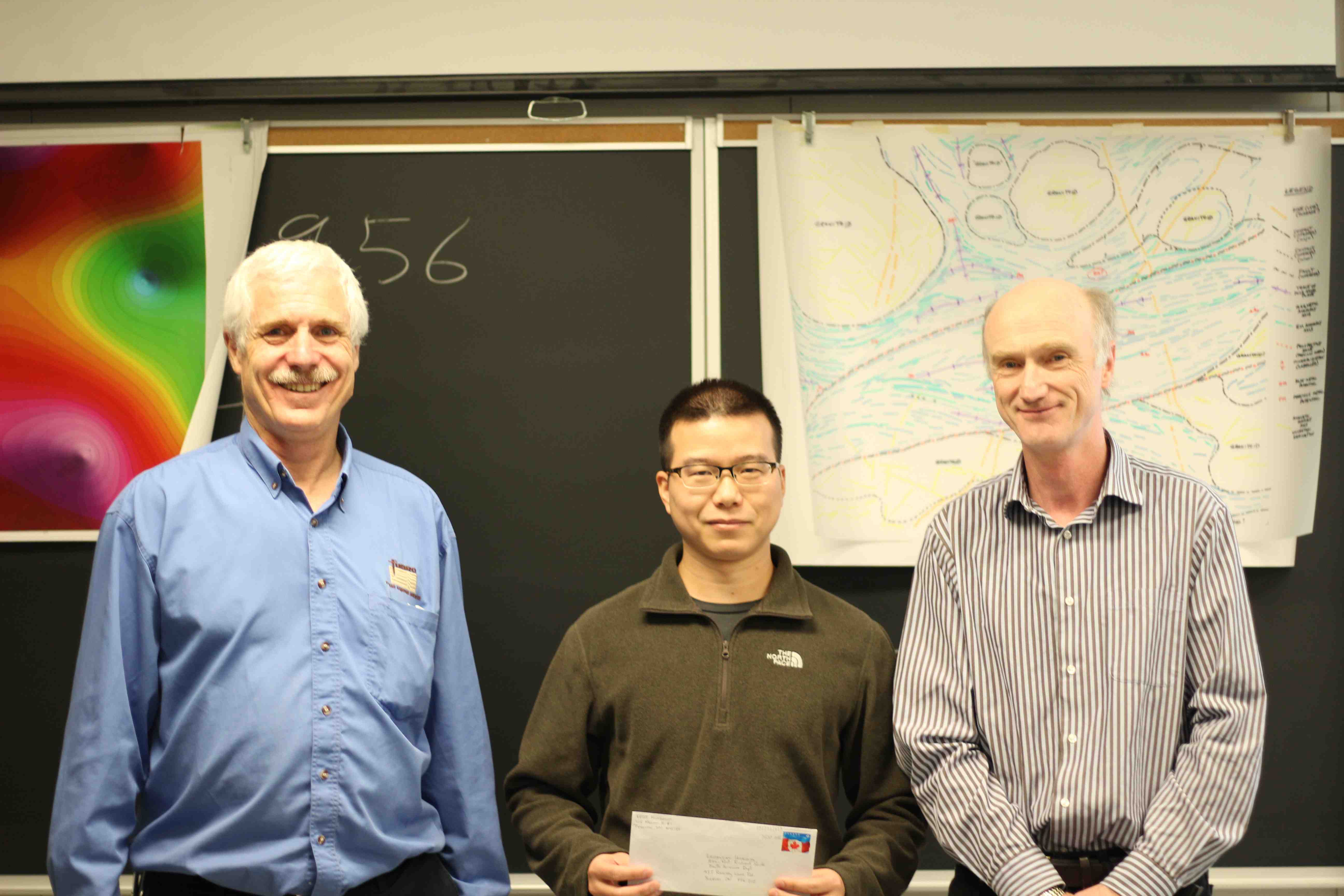 YongXing Li (PhD Laurentian) with Prof. Richard Smith and Desmond Rainsford
