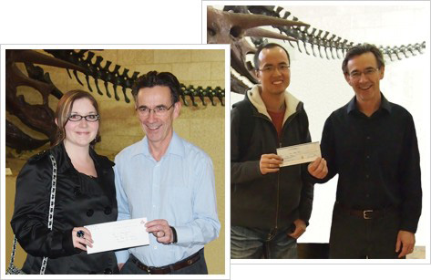 Scholarship recipients Christine Shiels and Hoai Nam Vinh (USask) with Prof. Jim Merriam